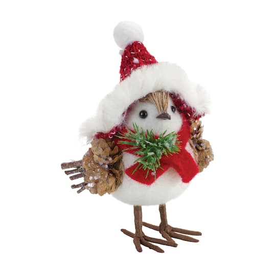 Winter Bird Shelf Sitter with Natural Accents, 4 Pack of 3